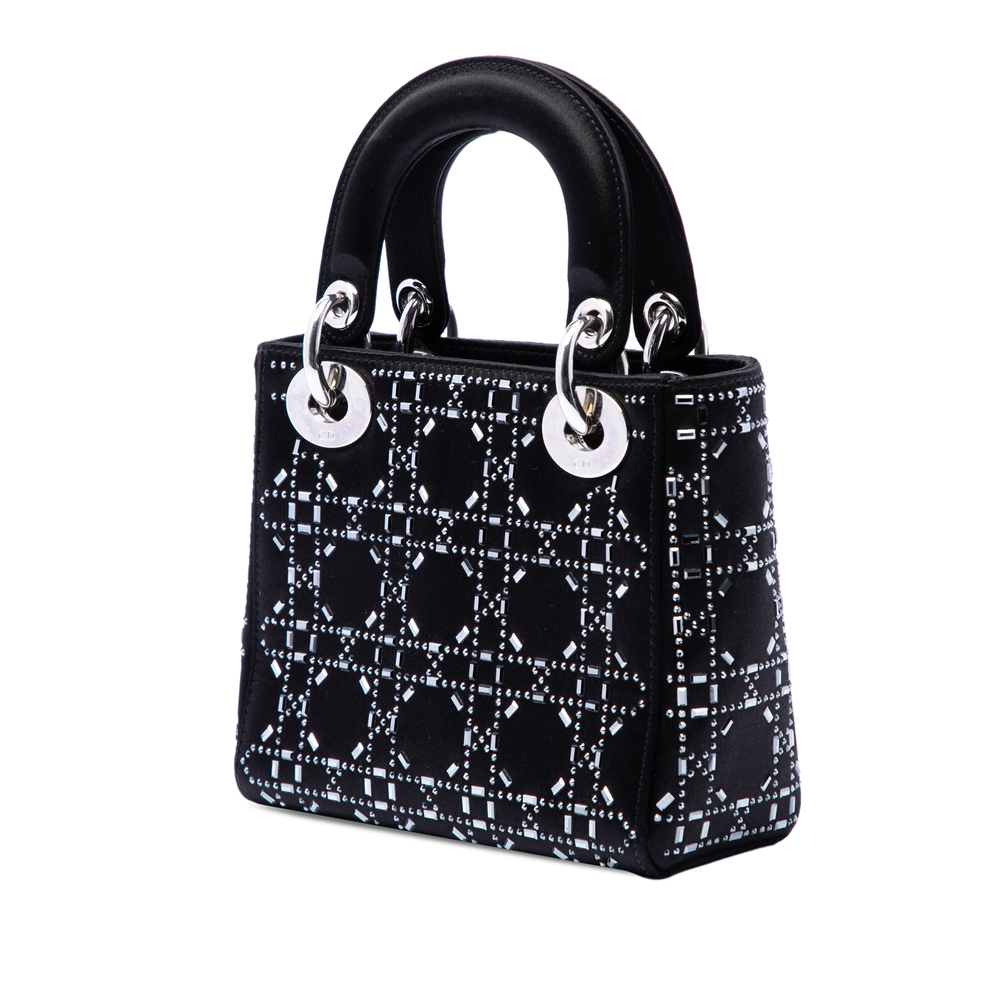 Pre-Loved Dior Mini Velvet Cannage Strass Embellished Lady Dior - Picture 2 of 6